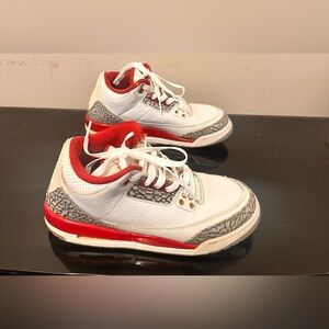 Jordan White and Red Athletic Shoes